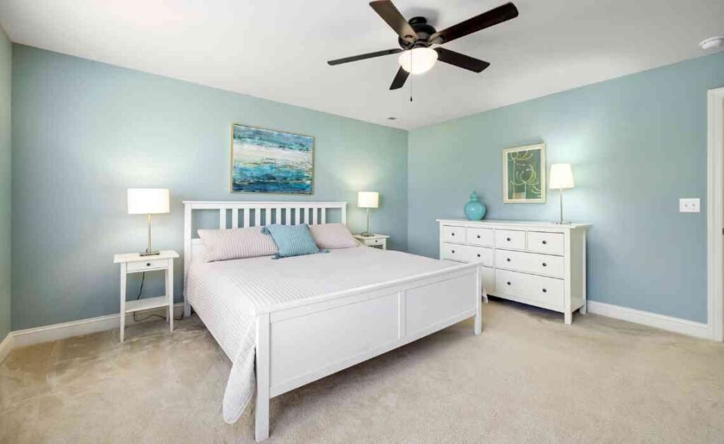 blue themed bedroom decor