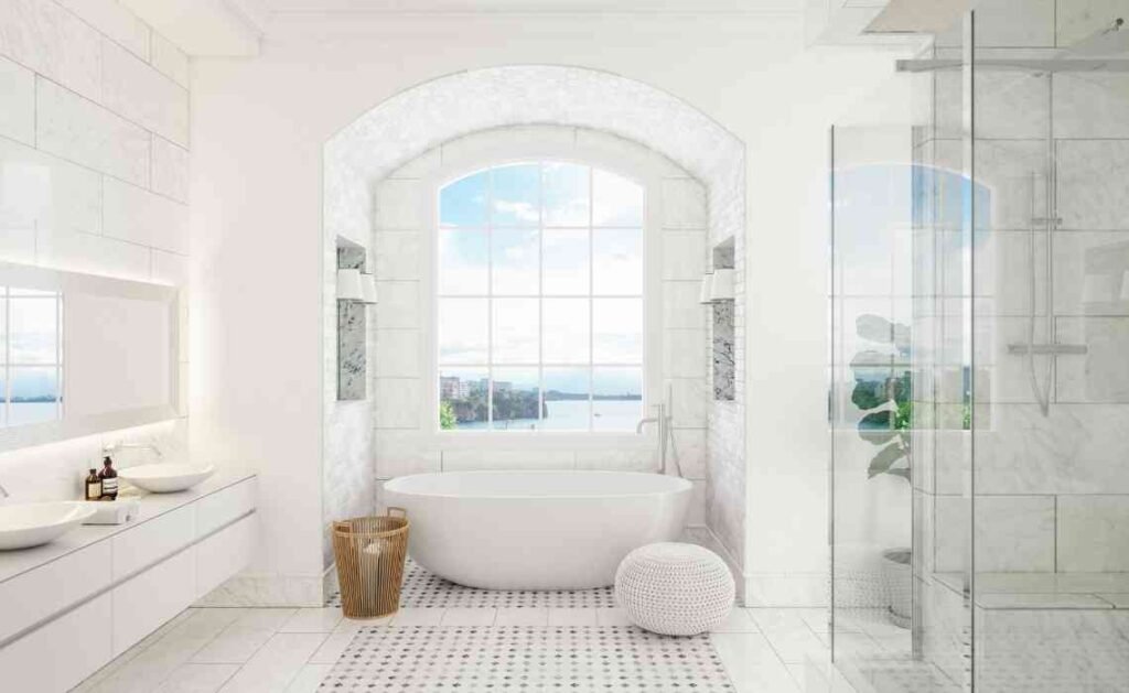 bright white bathroom design