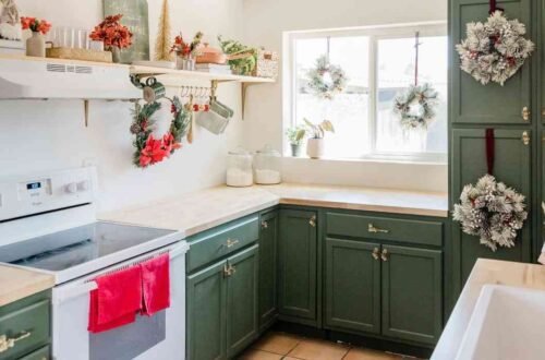 green accent colors for kitchen decor