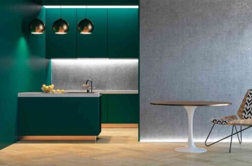 kitchen decor with green accent
