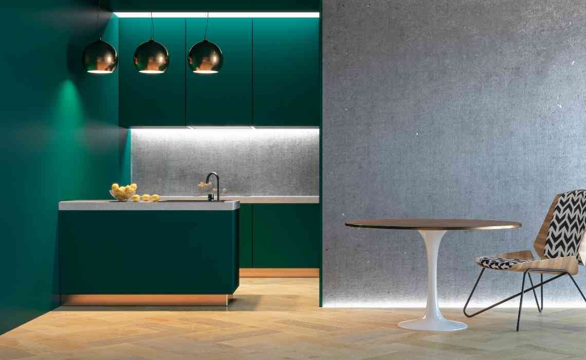 kitchen decor with green accent