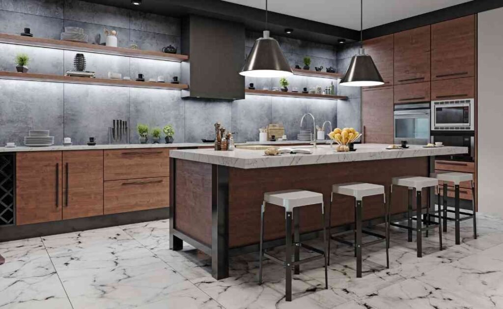 modern kitchen design with good lighting