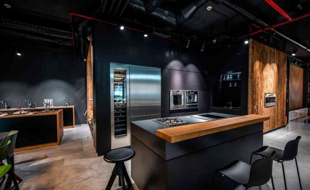 moody kitchen decor with beautiful lighting for kitchen interior