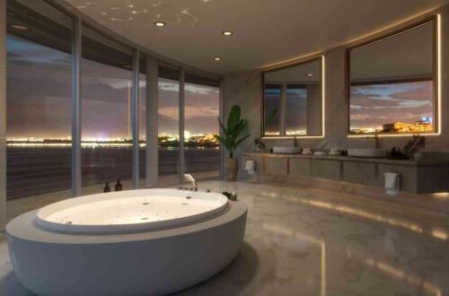 open bathroom design concept