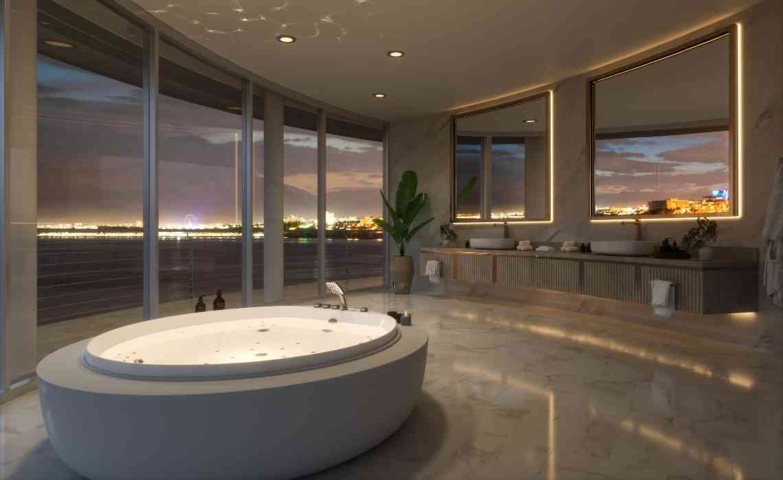 open bathroom design concept