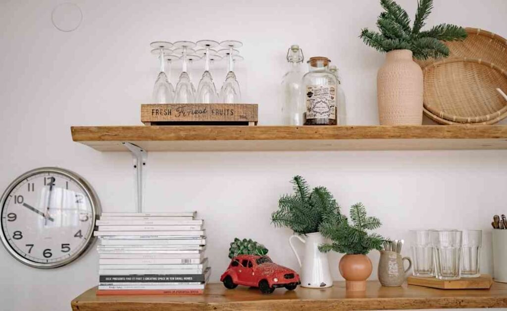 open shelf for kitchen decor