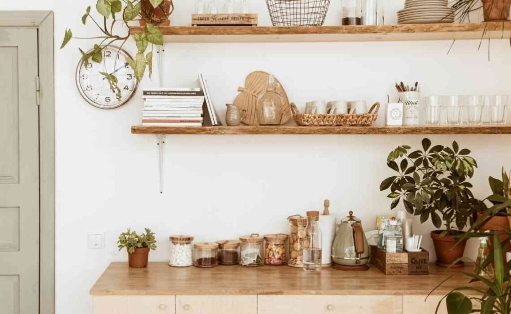 open shelves for kitchen decor