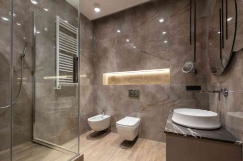 well designed bathroom interior with good lighting