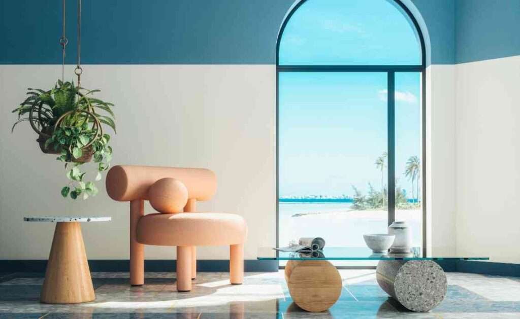 blue accent color interior decor for living rooms.