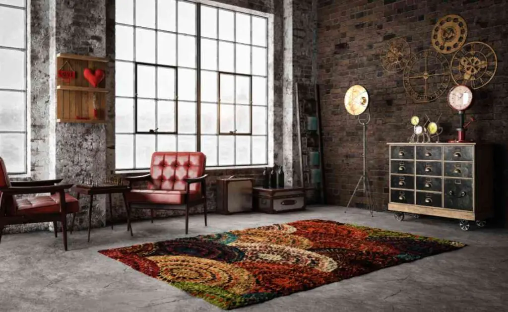 industrial style living room interior decor