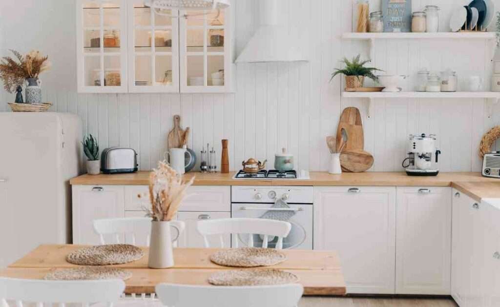 white kitchen cabin interior decor